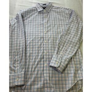 J.Crew Dress Shirt -‎ Thompson Pink & Blue Gingham Check Button Up - Men's Large